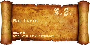 Mai Edvin névjegykártya